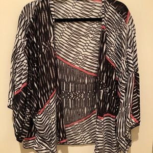 Beach kimono black/white/pink